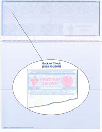 901_R Blank Laser Top Check Stock - Blue Fingerprint Security Laser Checks