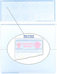 908_R Blank Laser Top Check Stock - Blue Fingerprint EQUAL Size Laser Check and Voucher