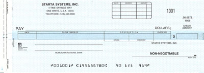 WCKD190M - CASH DISBURSEMENT ONE-WRITE CHECK