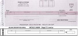 WCKD190NP - CASH DISBURSEMENT ONE-WRITE CHECK