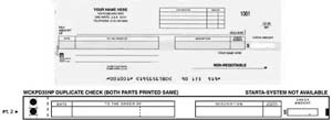 WCKPD35NP DUPLICATE DISBURSEMENT ONE-WRITE CHECK